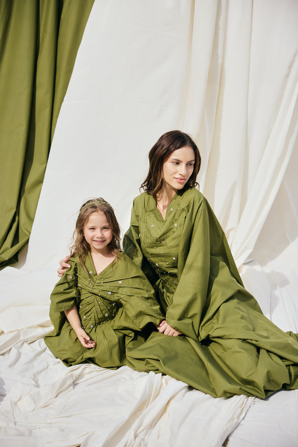 Pleated Floral Kaftan