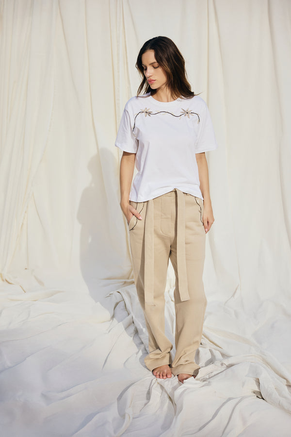 Foglia Beige Pants