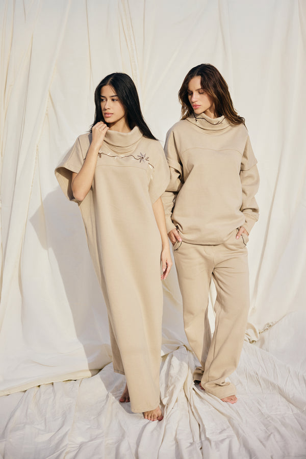 High Neck Floral Dress