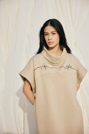 High Neck Floral Dress