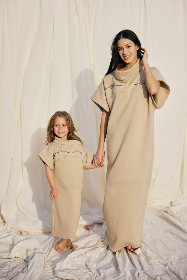 High Neck Floral Dress