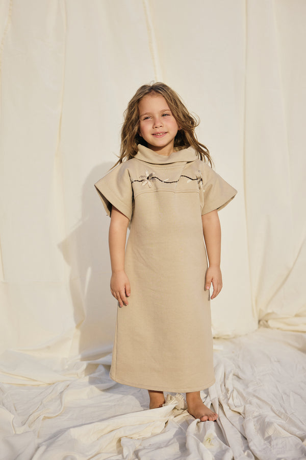 High Neck Floral Dress