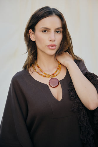Necklace Doppio Agate Sole