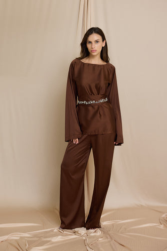 Satin Straight Pants