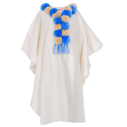 Blue Pompoms Kaftan