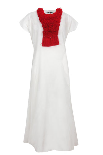 Red Pom Poms Kaftan