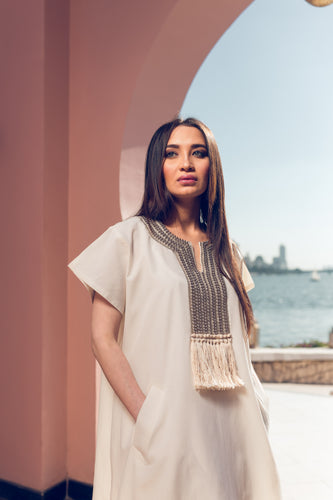 Silver Mania Half Sleeves Kaftan