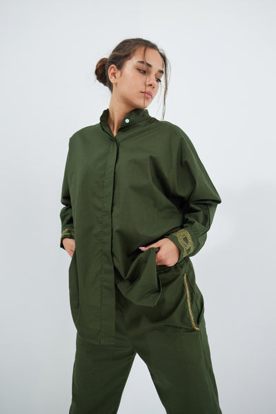 Forest Green Linked Shirt